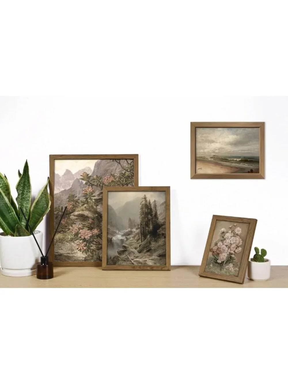 16 PCS Vintage Wall Art Decor Set - Rustic Farmhouse Gallery Frames & Prints for